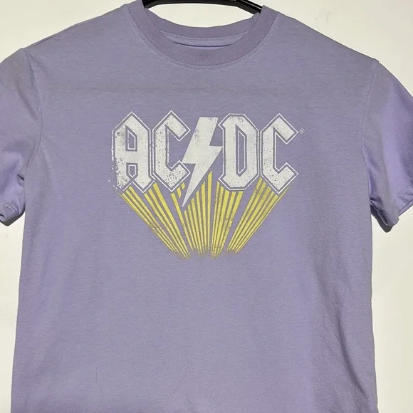 ACDC Purple Graphic Tee Shirt Size S (6/6X) - Picture 2 of 5